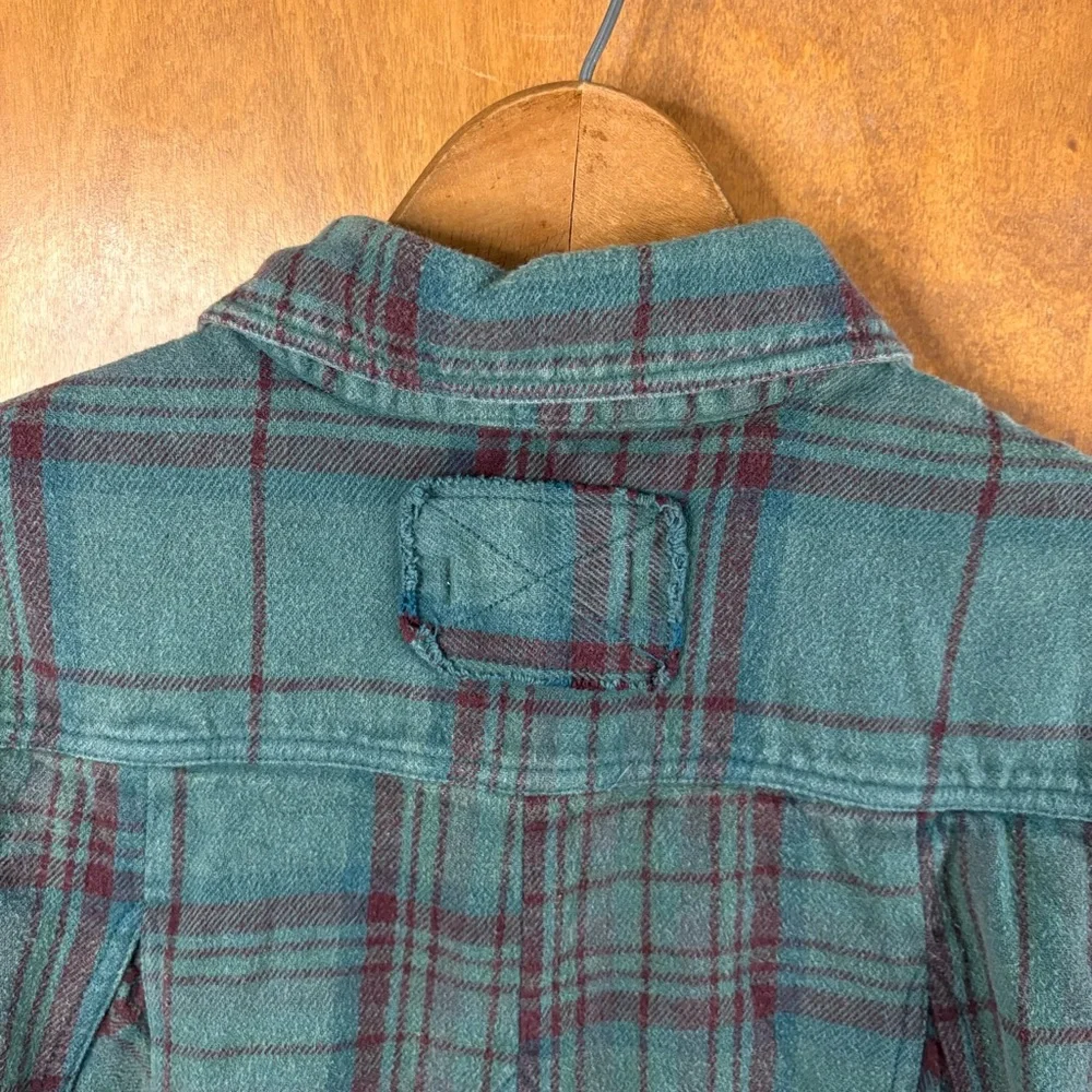 We The Free People Green Plaid Oversized Babydoll Button Up Shirt Shacket Boho - Picture 6 of 15